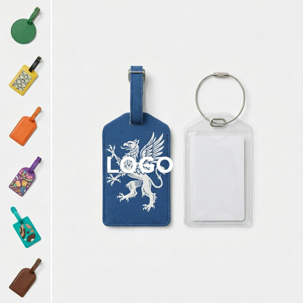 Custom Printed Luggage Tag with Clear Protective Sleeve