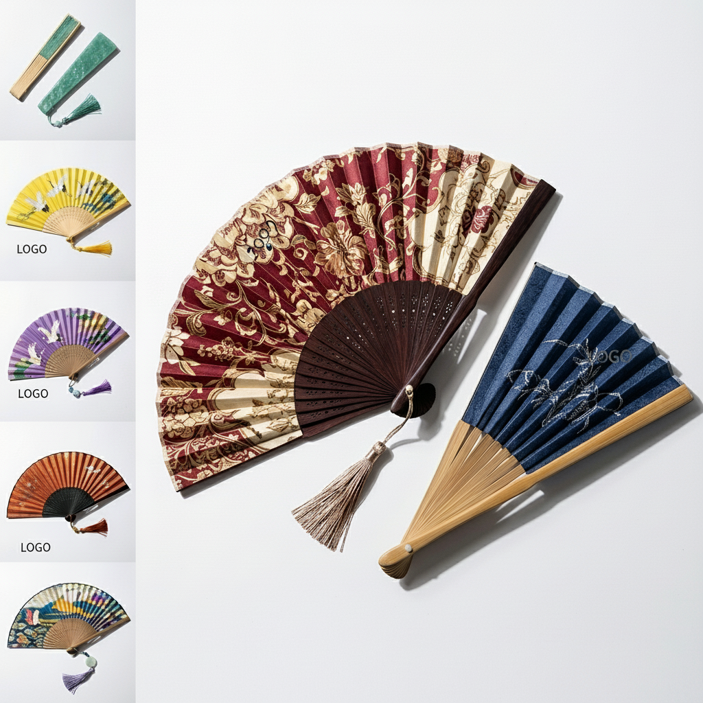 Assorted Color Bamboo Paper Hand Fans for Events & Gifting