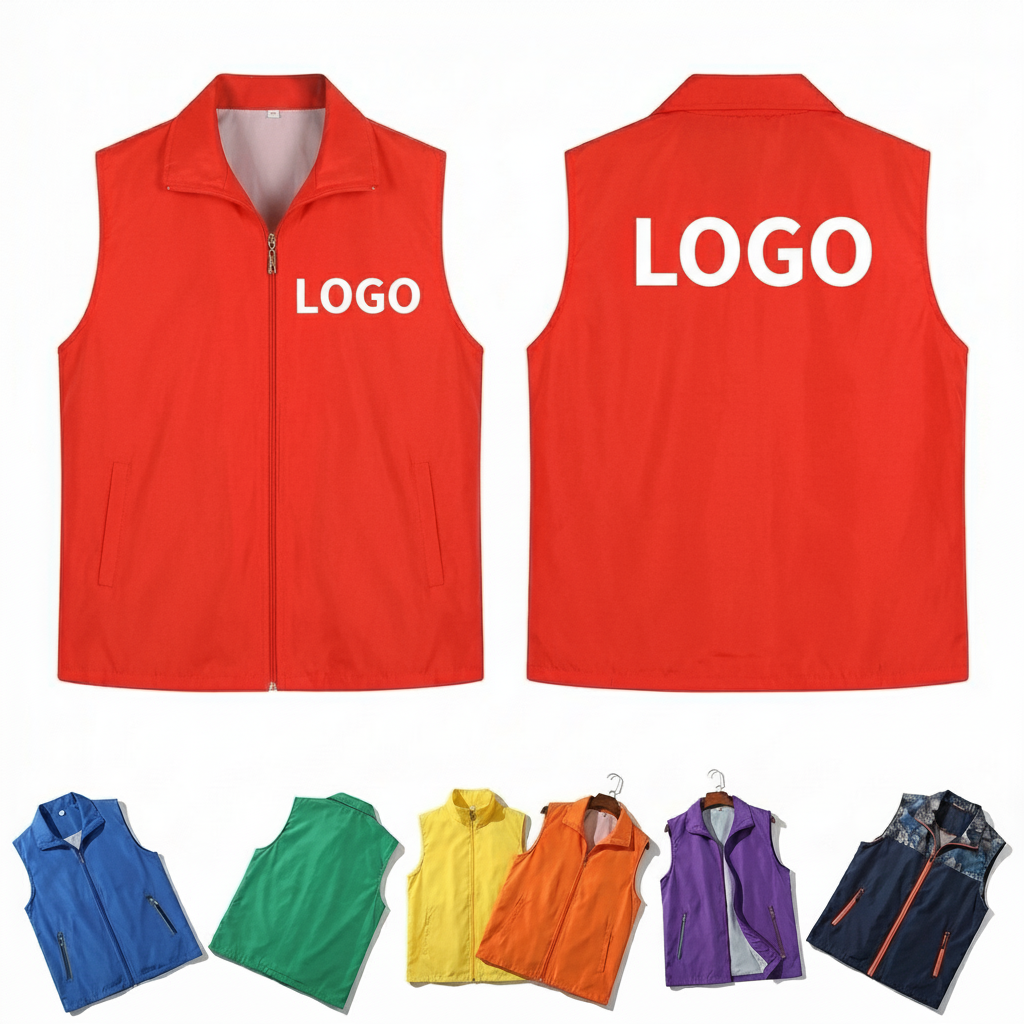 Custom Solid Color Unisex Team Vest - Lightweight Volunteer Uniform