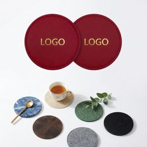 Multi-Material Coaster Set - 6-Piece Assortment for Mugs & Glasses