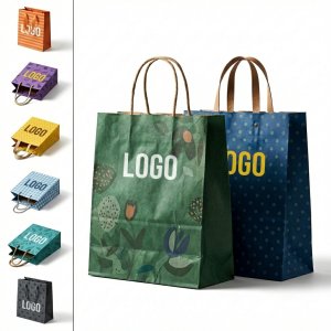 Colorful Printed Medium Kraft Tote Bag - Durable & Reusable