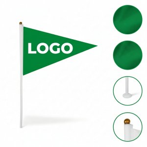 Festival & Party Hand-Waved Solid Color Pennant on Sturdy Plastic Pole