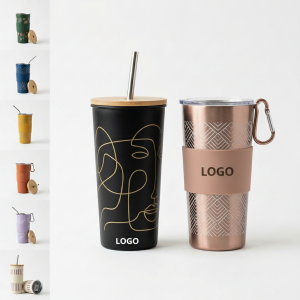 Custom Insulated Stainless Steel Tumbler with Straw